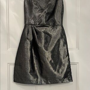 Elegant Black Metallic strapless dress size small New Year’s Eve cocktail party